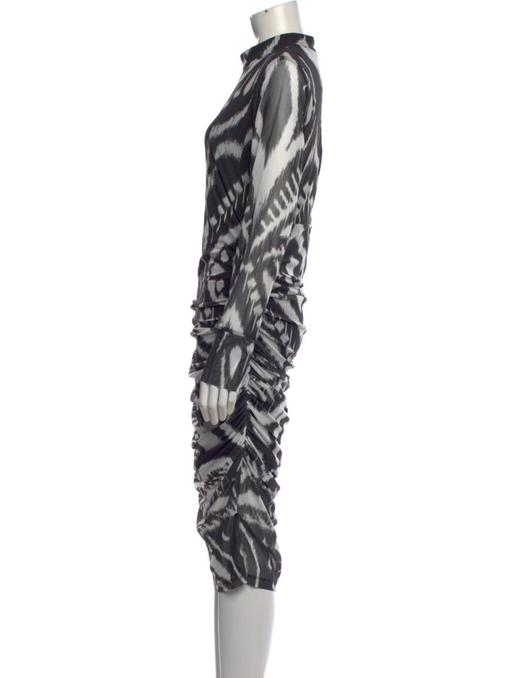 Farm Rio Ruched Printed Stretch-Tulle Midi Dress *BRAND NEW WITH TAGS* - Picture 7 of 11
